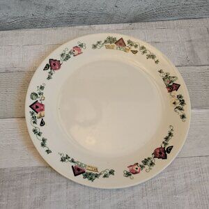 Vintage Corelle Crescendo Dinner Plate Birdhouse Ivy Design 10.5" Diameter